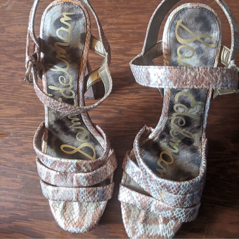 Sam Edelman Snake Skin Platform Heels - Picture 3 of 9